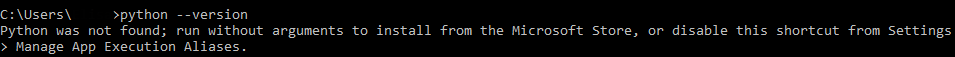 python not installed