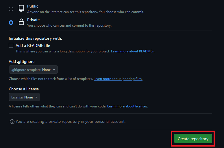 create repository