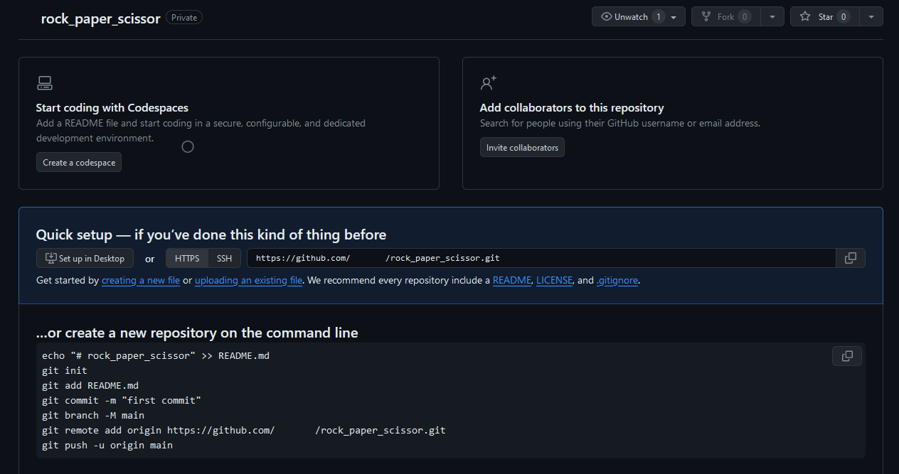 create repository success